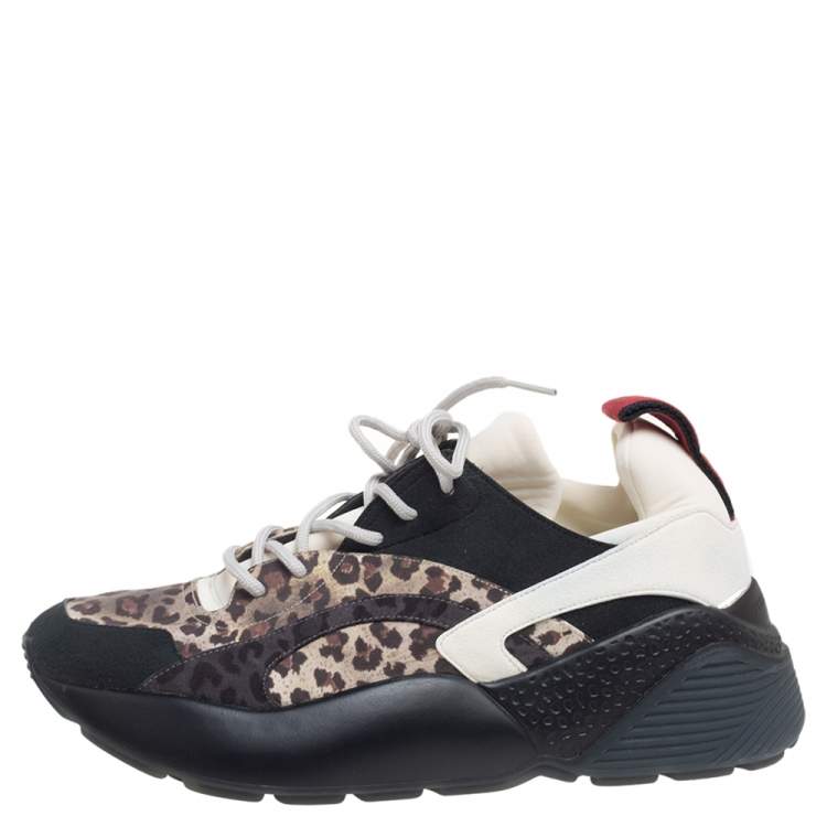 Pre Owned Stella McCartney Multicolor Faux Suede and Fabric Eclypse Low-Top Sneakers Size 40