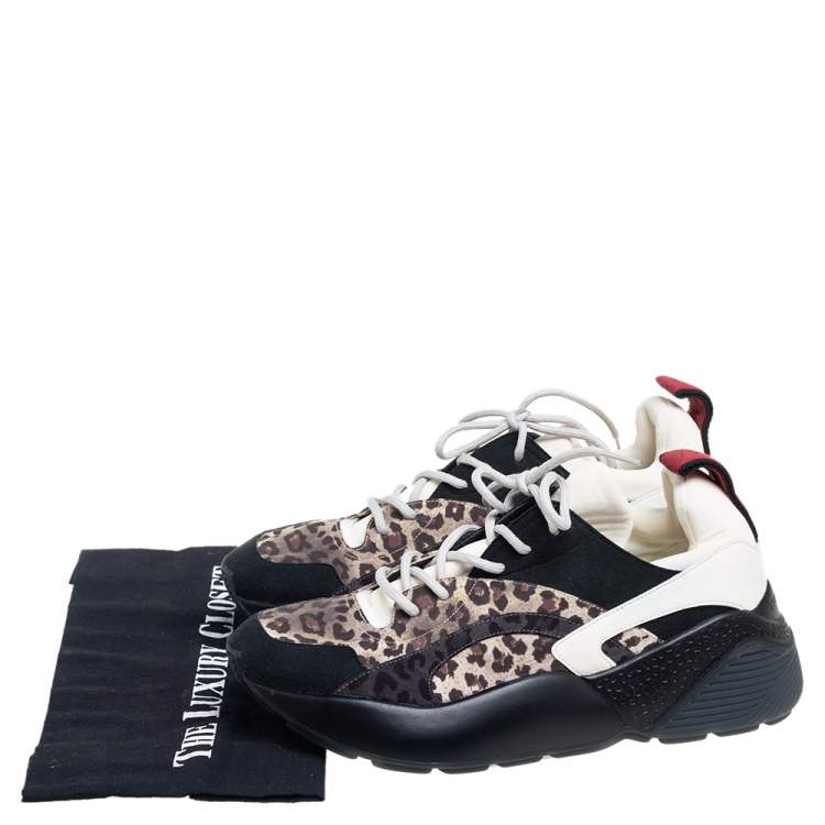 Pre Owned Stella McCartney Multicolor Faux Suede and Fabric Eclypse Low-Top Sneakers Size 40