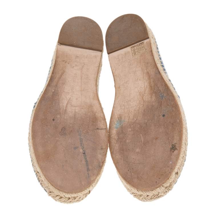 Pre Owned Stella McCartney Blue/White Star Print Denim Rocio Espadrille Flats Size 40