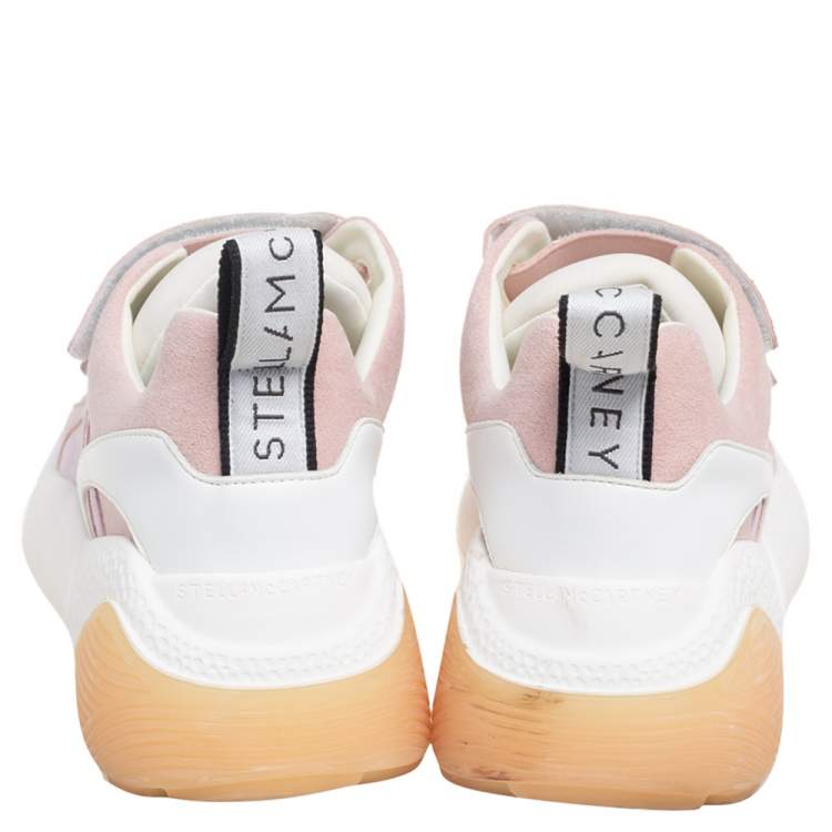 Pre Owned Stella McCartney Multicolor Faux Leather and Faux Suede Eclypse Velcro Sneakers Size 39
