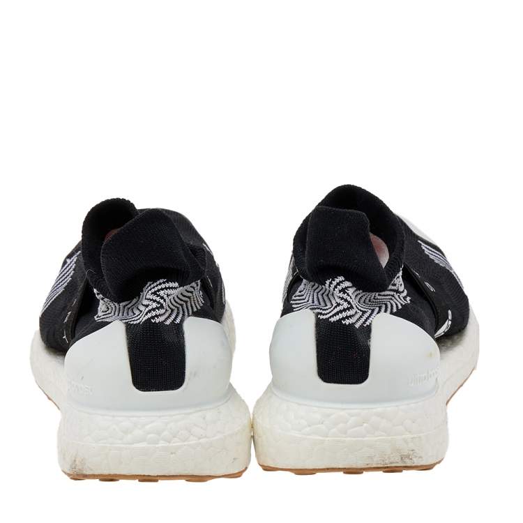 Pre Owned Adidas by Stella McCartney Black/White Knit Fabric Ultraboost 3D Sneakers Size 38 2/3
