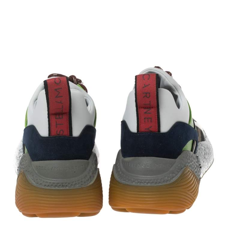 Pre Owned Stella McCartney Multicolor Faux Leather and Neoprene Eclypse Chunky Sneakers Size 41