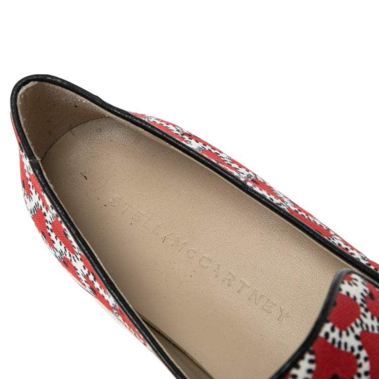 Pre Owned Stella McCartney Red/White  Canvas  Binx Star Platform Sneakers Size 40