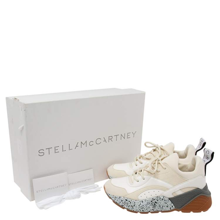 Pre Owned Stella McCartney Multicolor Faux Suede And Faux Leather  Eclypse Chunky Sneakers Size 37