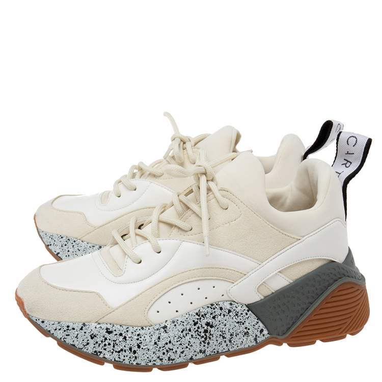 Pre Owned Stella McCartney Multicolor Faux Suede And Faux Leather  Eclypse Chunky Sneakers Size 37