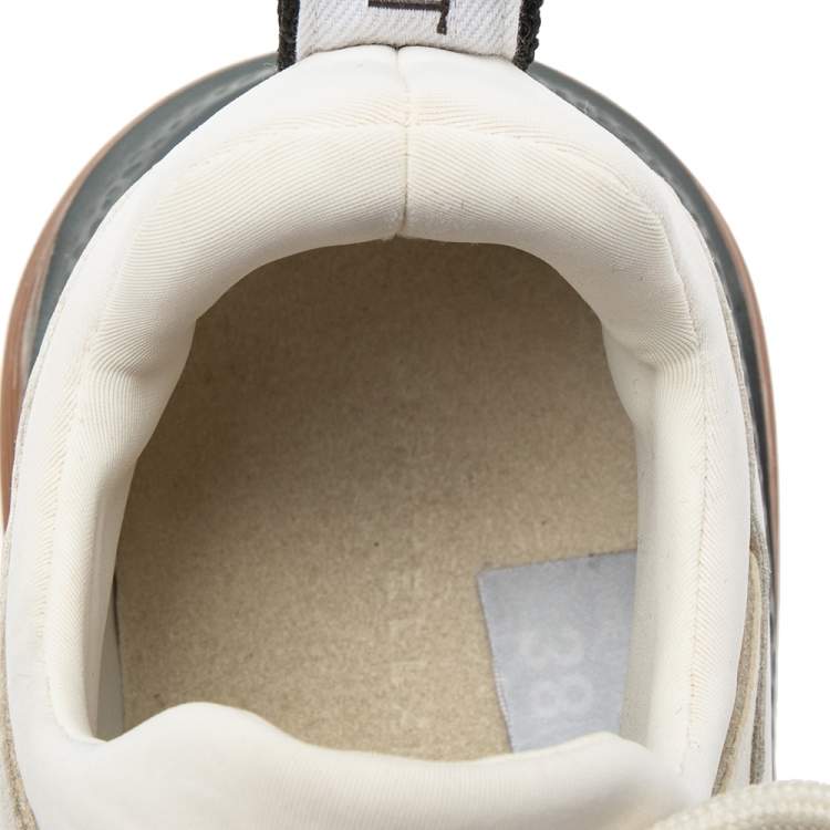 Pre Owned Stella McCartney Beige/White Faux Leather and Faux Suede Eclypse Chunky Sneakers Size 38
