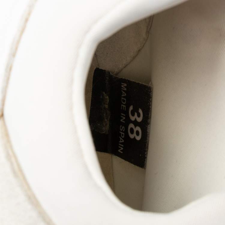 Pre Owned Stella McCartney Beige/White Faux Leather and Faux Suede Eclypse Chunky Sneakers Size 38