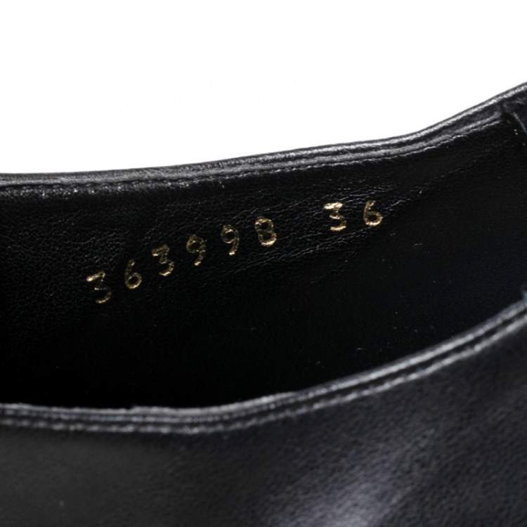 Pre Owned Stella McCartney Black Faux Leather Elyse Star Platform Derby Sneakers Size 36