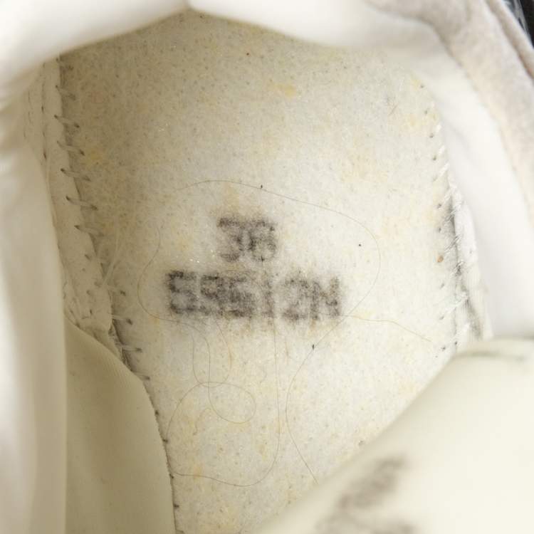 Pre Owned Stella McCartney White Faux Suede And Faux Leather Eclypse Velcro Strap Sneakers Size 38
