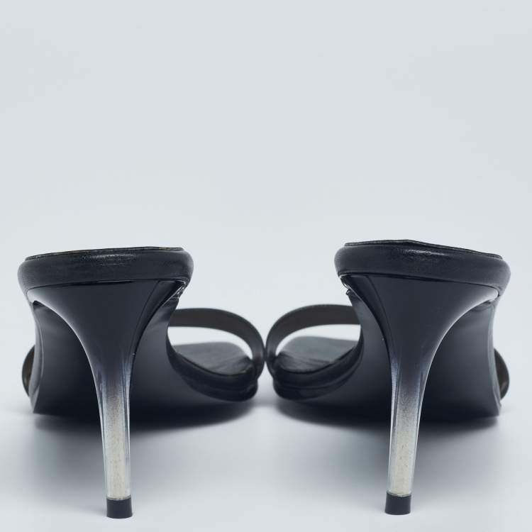 Pre Owned Stella McCartney Black PVC Slide Sandals Size 35