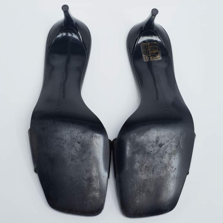 Pre Owned Stella McCartney Black PVC Slide Sandals Size 35