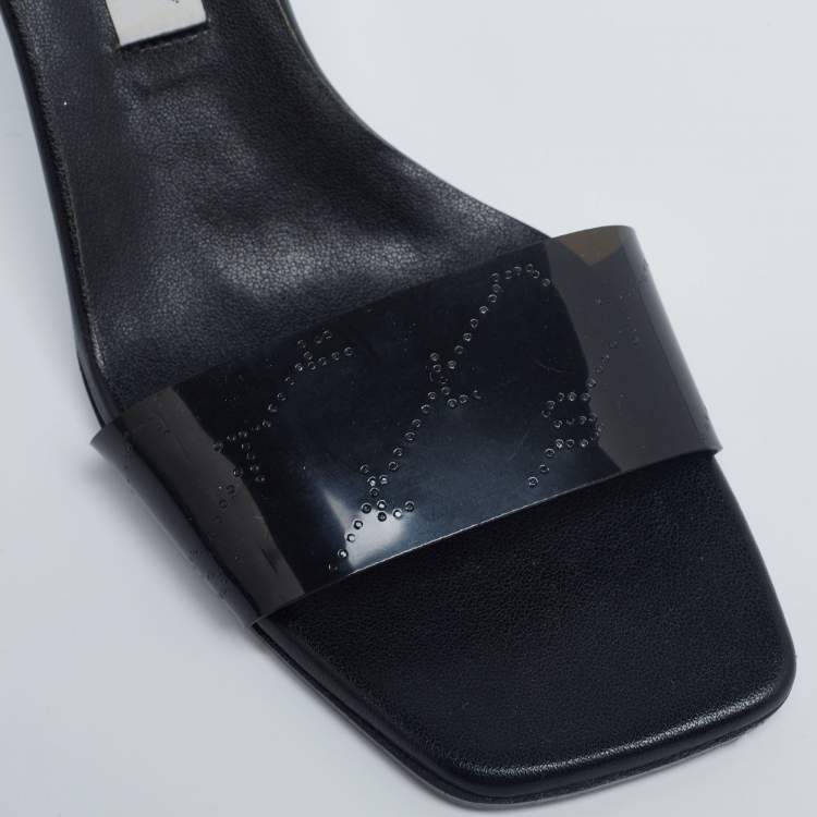 Pre Owned Stella McCartney Black PVC Slide Sandals Size 35