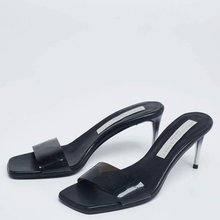 Pre Owned Stella McCartney Black PVC Slide Sandals Size 35