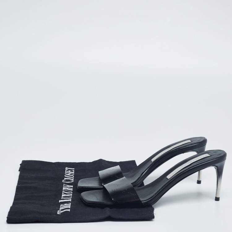 Pre Owned Stella McCartney Black PVC Slide Sandals Size 35