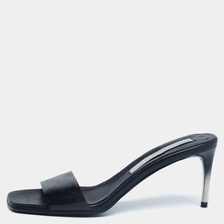 Pre Owned Stella McCartney Black PVC Slide Sandals Size 35