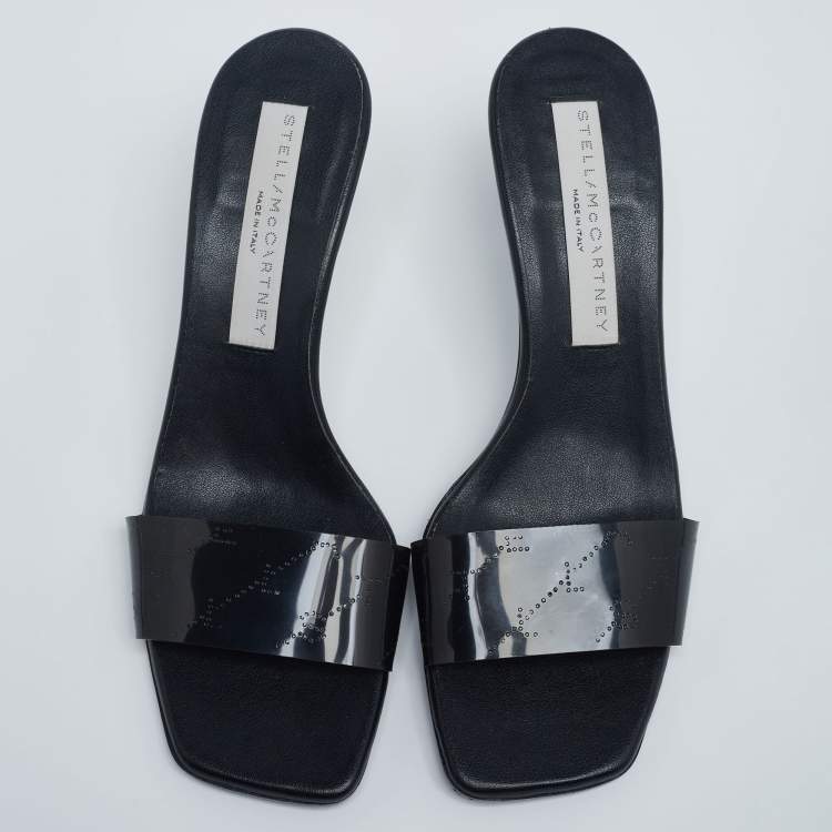 Pre Owned Stella McCartney Black PVC Slide Sandals Size 35