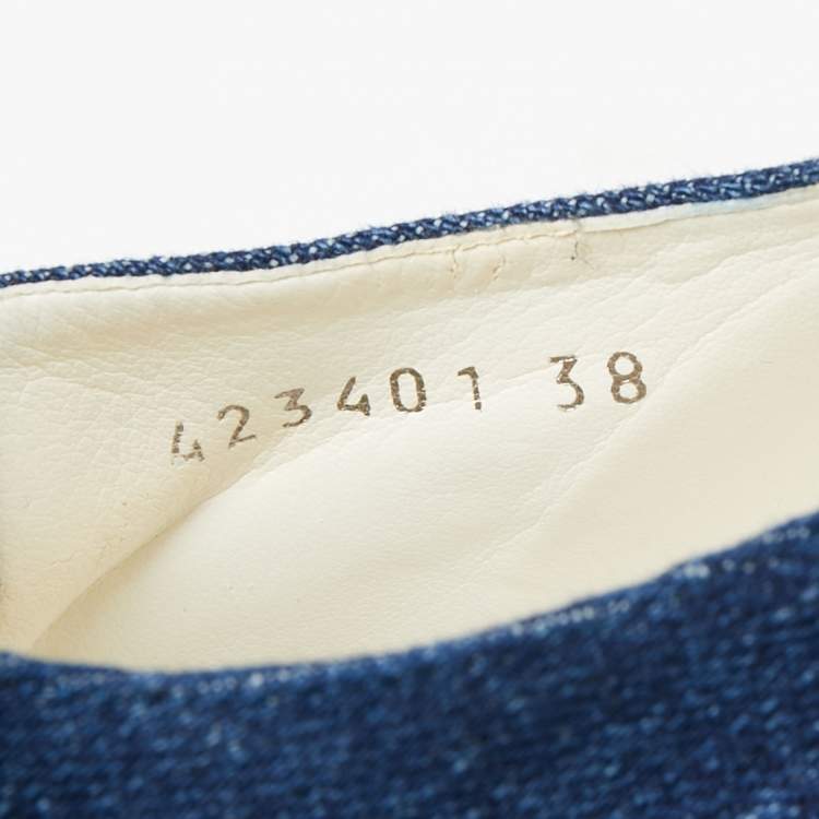 Pre Owned Stella McCartney Blue Denim Elyse Platform Derby Sneakers Size 38