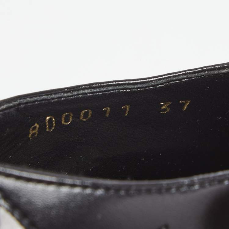 مملوكة مسبقًا Stella McCartney Black Faux Leather Elyse Star Platform Lace Up Sneakers Size 37