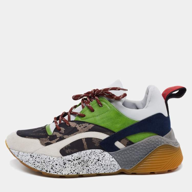 Pre Owned Stella McCartney Multicolor Faux Leather and Neoprene Eclypse Chunky Sneakers Size 40