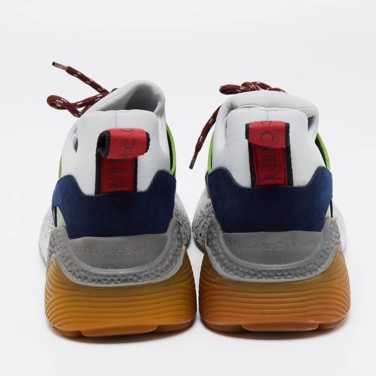 Pre Owned Stella McCartney Multicolor Faux Leather and Neoprene Eclypse Chunky Sneakers Size 40