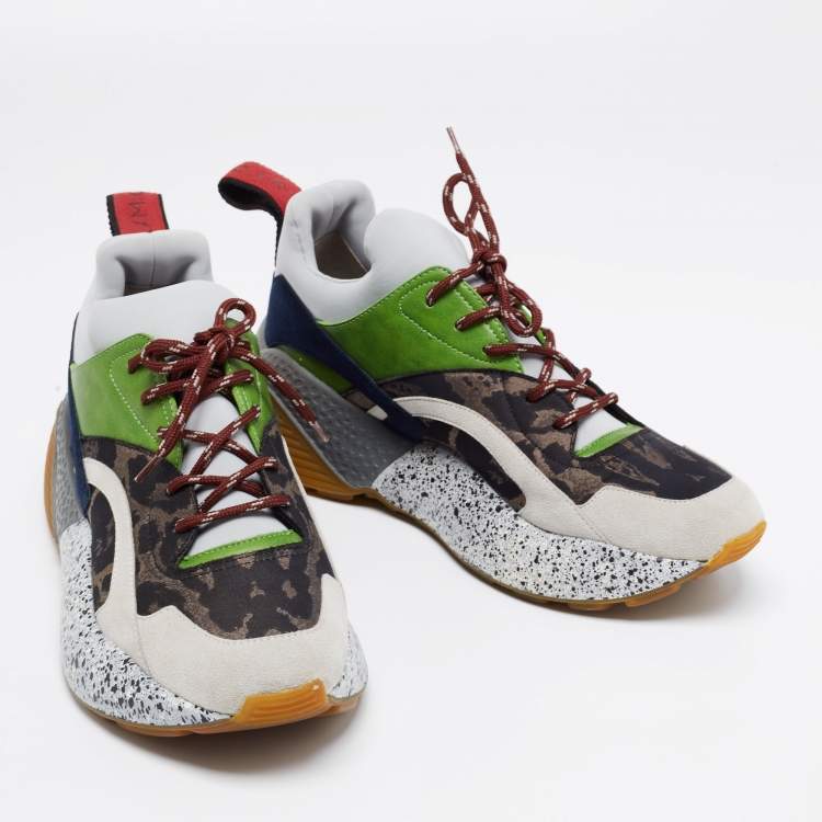 Pre Owned Stella McCartney Multicolor Faux Leather and Neoprene Eclypse Chunky Sneakers Size 40