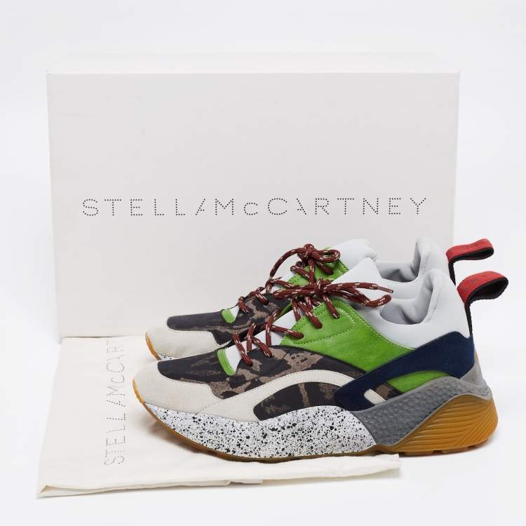 Pre Owned Stella McCartney Multicolor Faux Leather and Neoprene Eclypse Chunky Sneakers Size 40