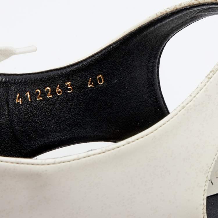 Pre Owned Stella McCartney White Faux Leather Elyse Cut Out Platform Derby Sneakers Size 36