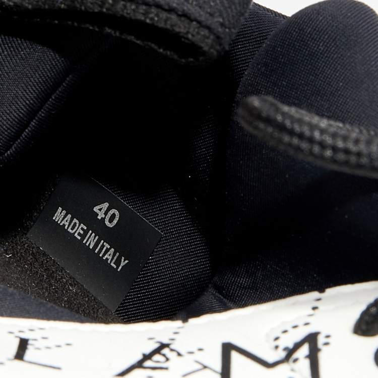 Pre Owned Stella McCartney White Faux Leather And Neoprene Eclypse Monogram Logo Platform Sneakers Size 40