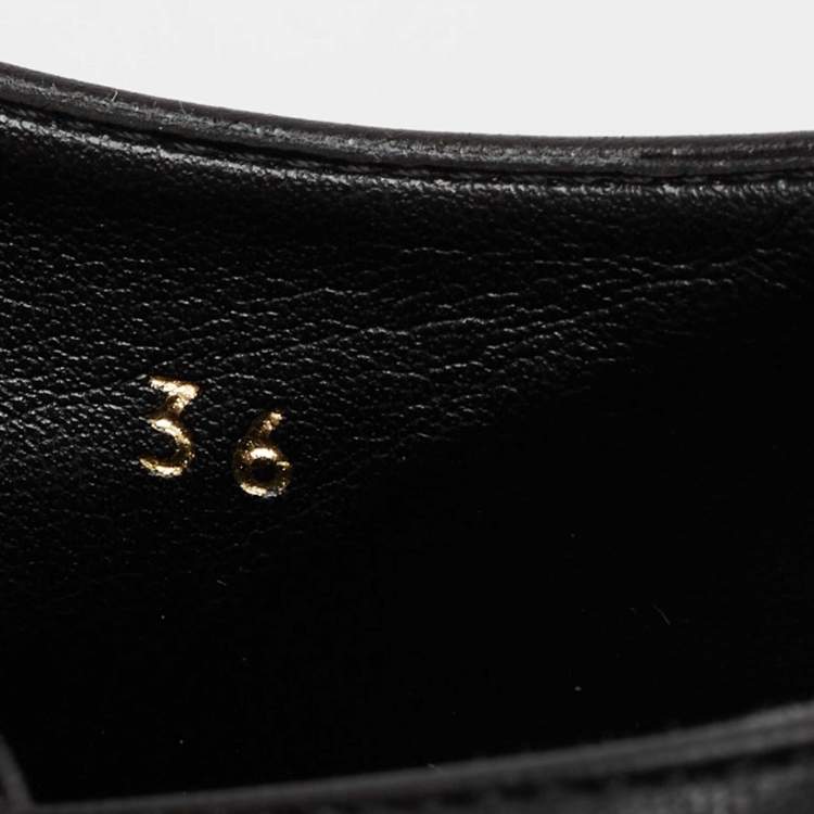 Pre Owned Stella McCartney Black Faux Leather Elyse Platform Lace Up Derby Size 36