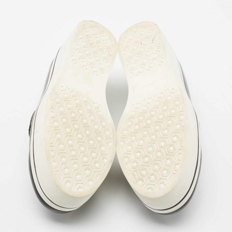مملوكة مسبقًا Stella McCartney Black Faux Leather Chain Link Slip On Sneakers Size 40