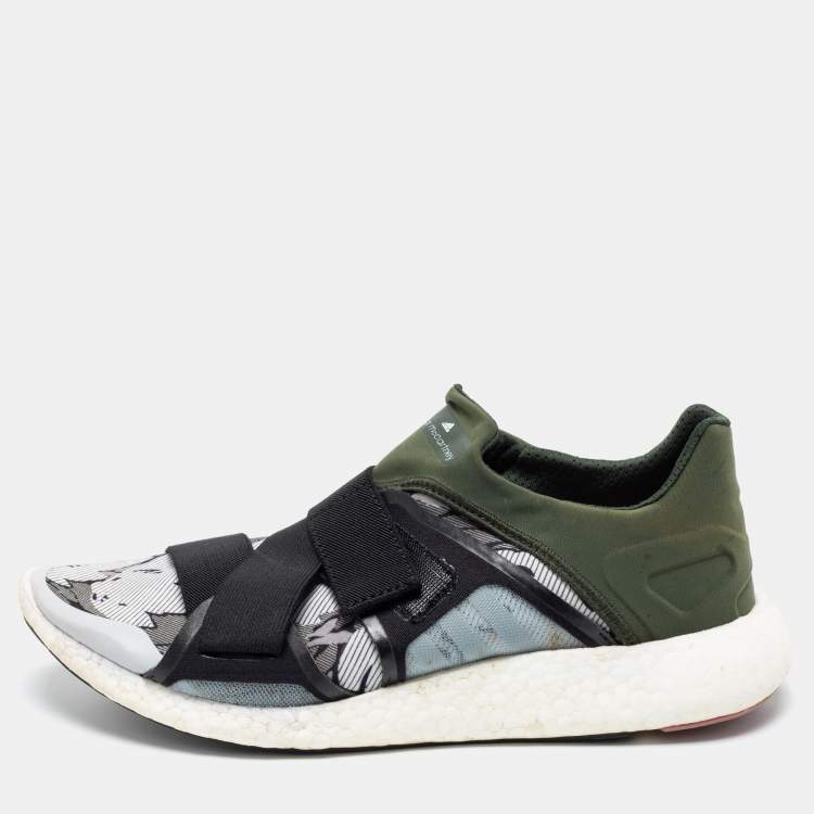 Pre Owned Stella McCartney x Adidas Multicolor Leather And Fabric Slip On Sneakers Size 40.5