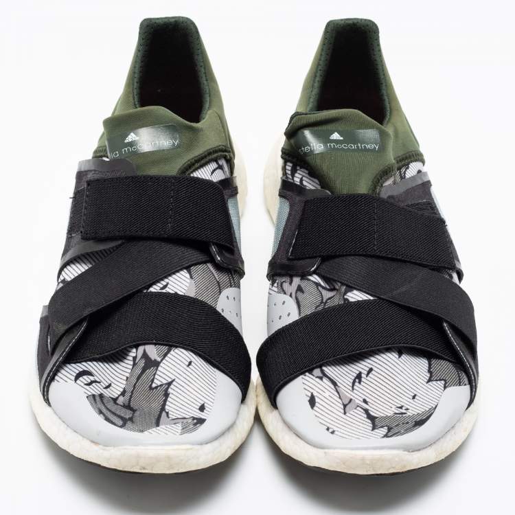 Pre Owned Stella McCartney x Adidas Multicolor Leather And Fabric Slip On Sneakers Size 40.5