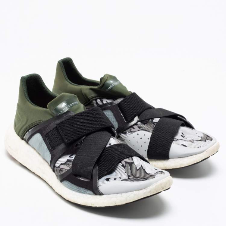 Pre Owned Stella McCartney x Adidas Multicolor Leather And Fabric Slip On Sneakers Size 40.5