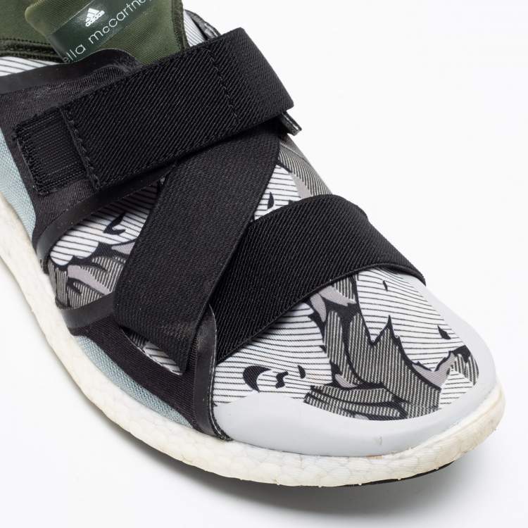 Pre Owned Stella McCartney x Adidas Multicolor Leather And Fabric Slip On Sneakers Size 40.5