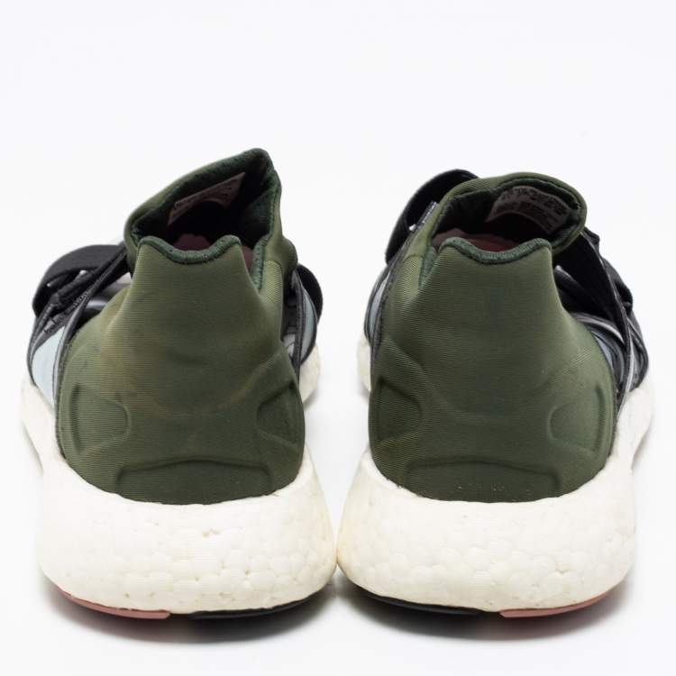 Pre Owned Stella McCartney x Adidas Multicolor Leather And Fabric Slip On Sneakers Size 40.5