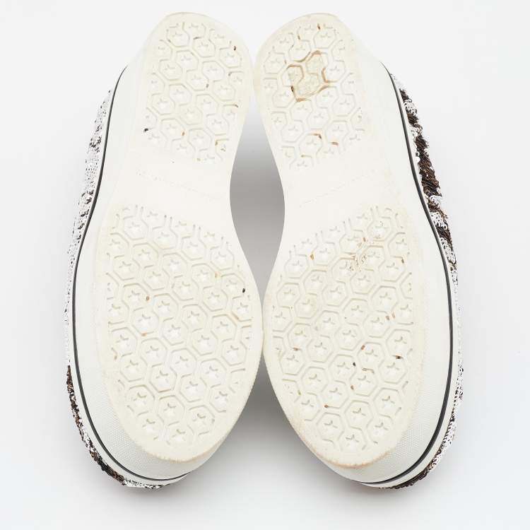 Pre Owned Stella McCartney Multicolor Sequin Binx Platform Slip On Sneakers Size 36