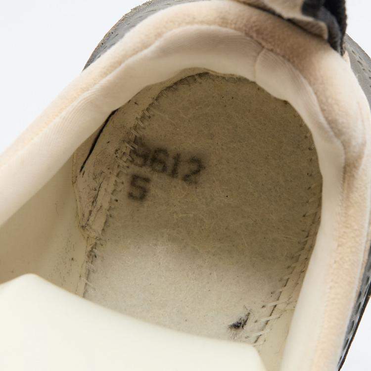 Pre Owned Stella McCartney Cream/White Faux Suede And Faux Leather Eclypse Velcro Strap Sneakers Size 35