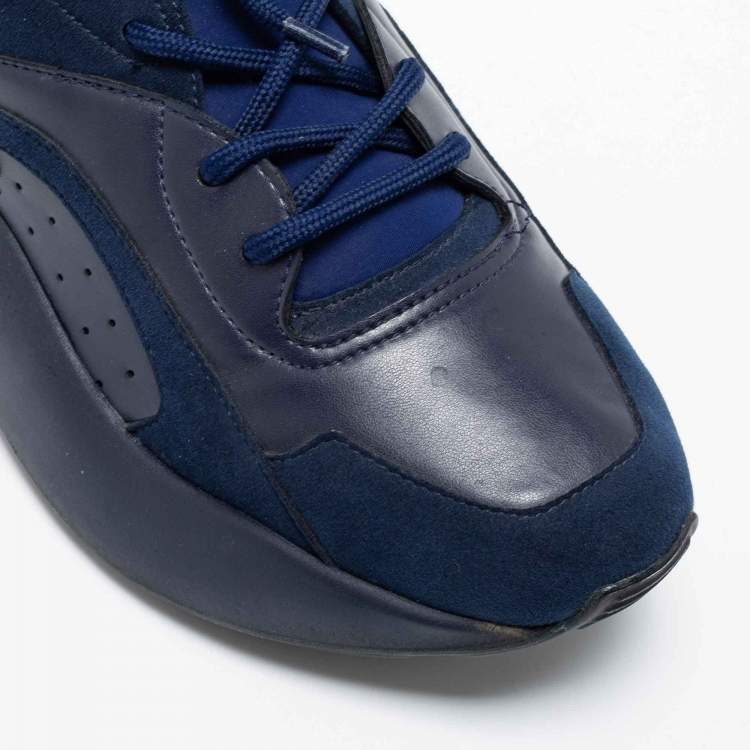 Pre Owned Stella McCartney Two-Tone Faux Leather, Faux Suede and Neoprene Eclypse Low-Top Sneakers Size 40