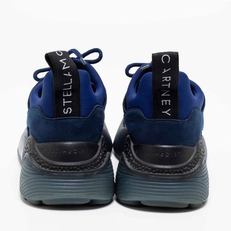 Pre Owned Stella McCartney Two-Tone Faux Leather, Faux Suede and Neoprene Eclypse Low-Top Sneakers Size 40