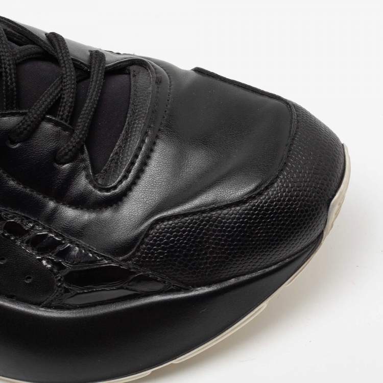 Pre Owned Stella McCartney Black Neoprene, Faux Leather and Faux Suede Eclypse Chunky Sneakers Size 38