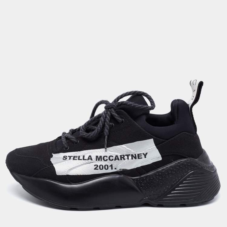 Stella McCartney Eclypse Velcro Strap Sneakers in Black, White