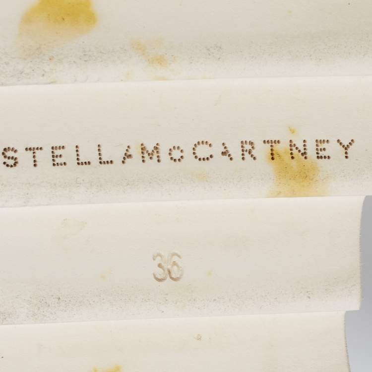 مملوكة مسبقًا Stella McCartney White Faux Leather Elyse Platform Sneakers Size 36
