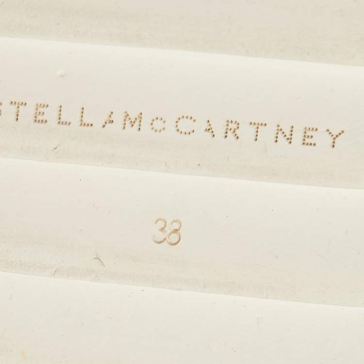 Pre Owned Stella McCartney White Faux Leather Elyse Cutout Platform Derby Sneakers Size 38