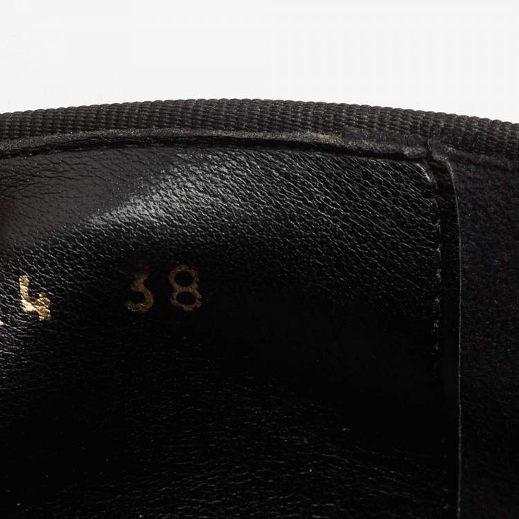 Pre Owned Stella McCartney Black Faux Leather Binx Star Platform Slip On Sneakers Size 38