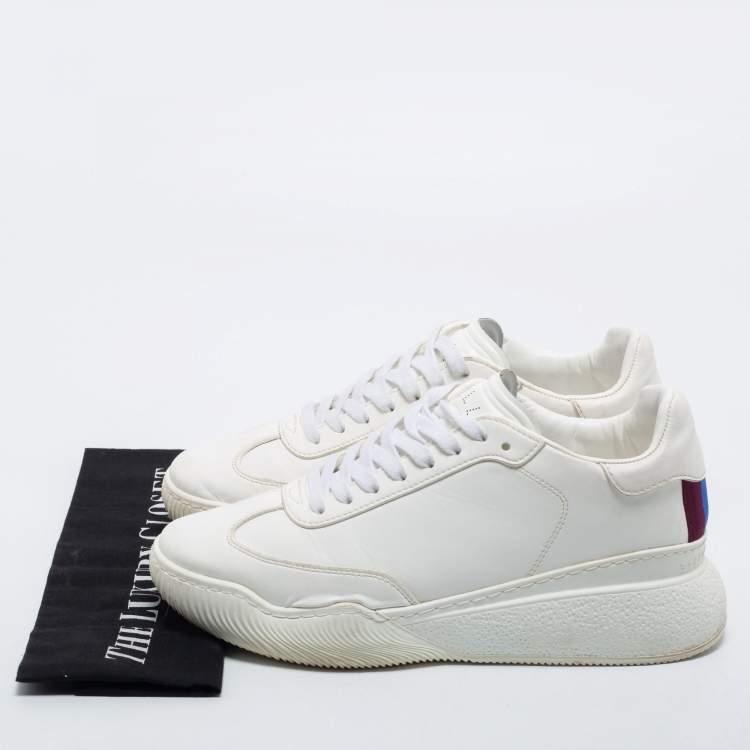Pre Owned Stella McCartney White Faux Leather Loop Sneakers Size 41