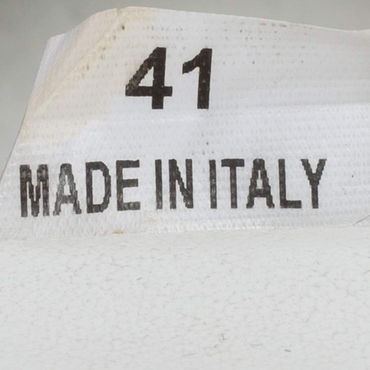 Pre Owned Stella McCartney White Faux Leather Loop Sneakers Size 41