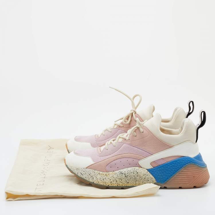 Pre Owned Stella McCartney Multicolor Faux Suede and faux Leather Eclypse Sneakers Size 40