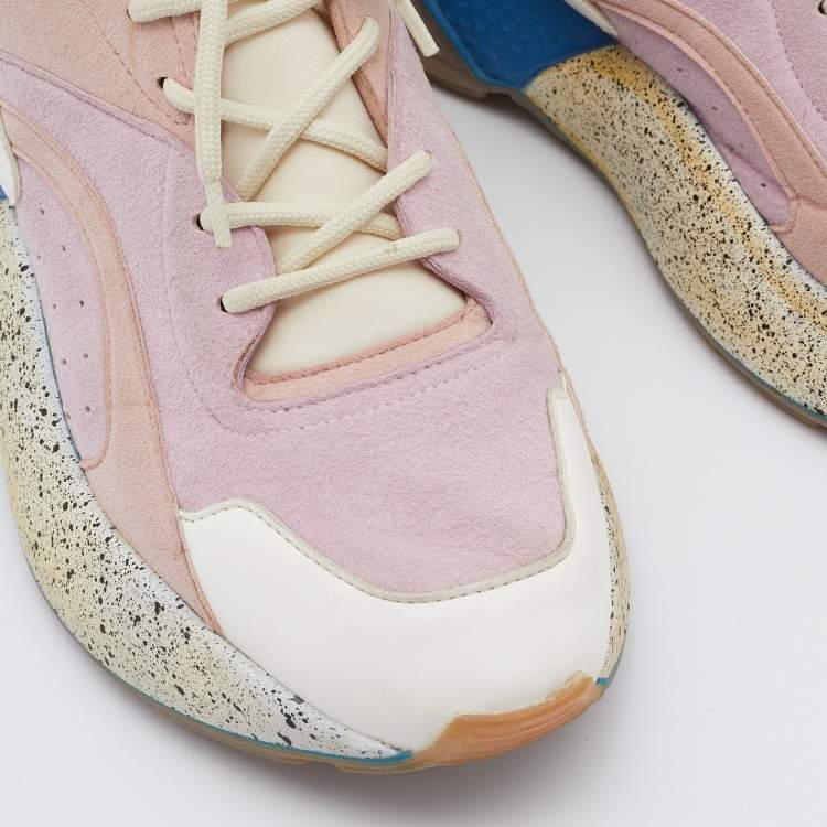 Pre Owned Stella McCartney Multicolor Faux Suede and faux Leather Eclypse Sneakers Size 40