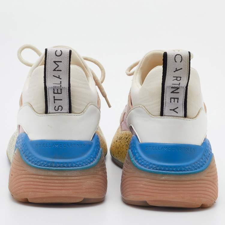 Pre Owned Stella McCartney Multicolor Faux Suede and faux Leather Eclypse Sneakers Size 40