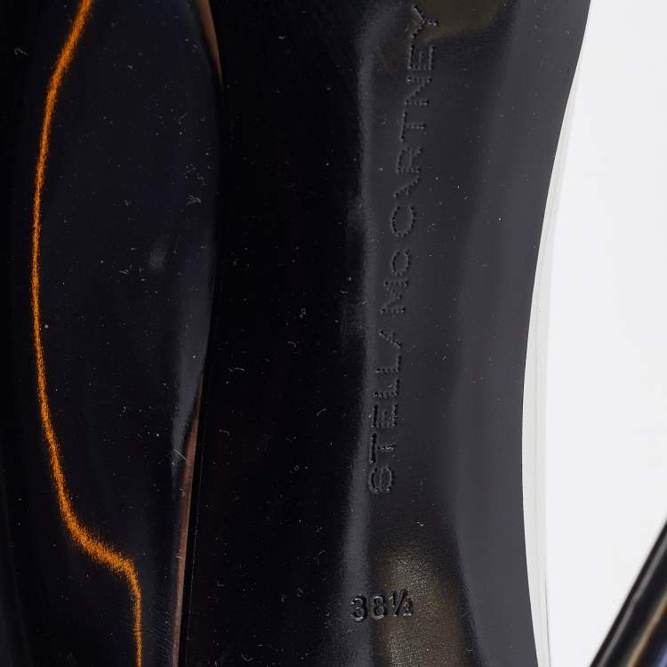 Pre Owned Stella McCartney Silver Faux Patent Leather Pointed Toe Pumps Size 38.5